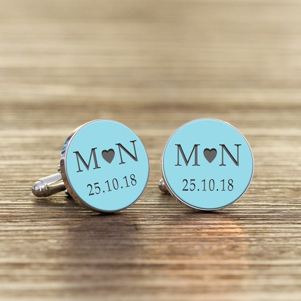 Personalised Initial And Date Cufflinks