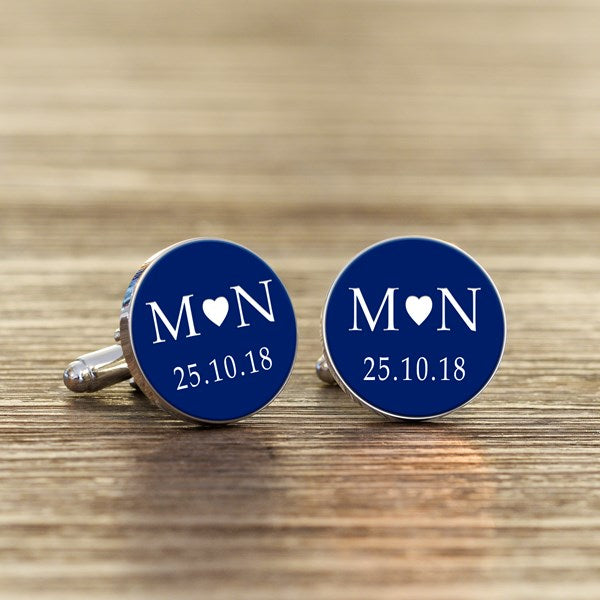 Personalised Initial And Date Cufflinks