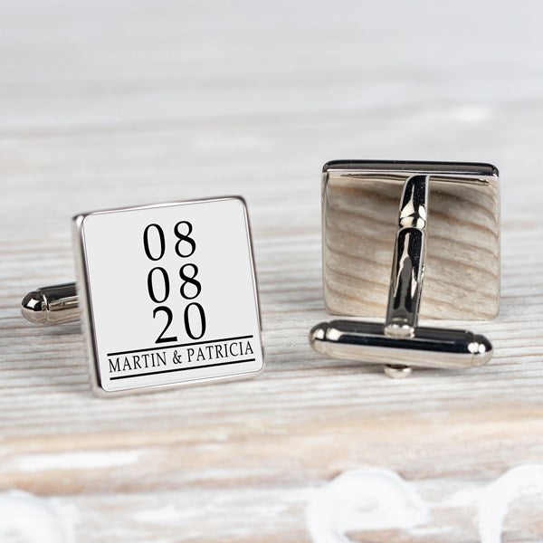 Personalised Photo And Date Cufflinks