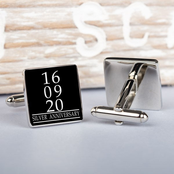 Personalised Photo And Date Cufflinks