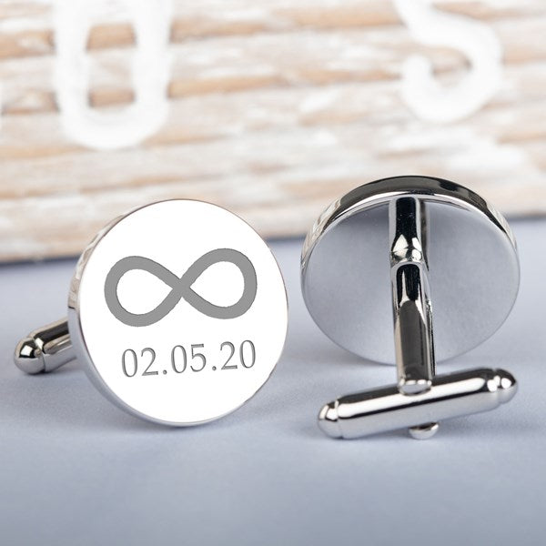 Personalised Silver Infinity Cufflinks