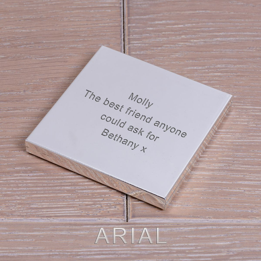 Personalised Silver Plated Compact Mirror