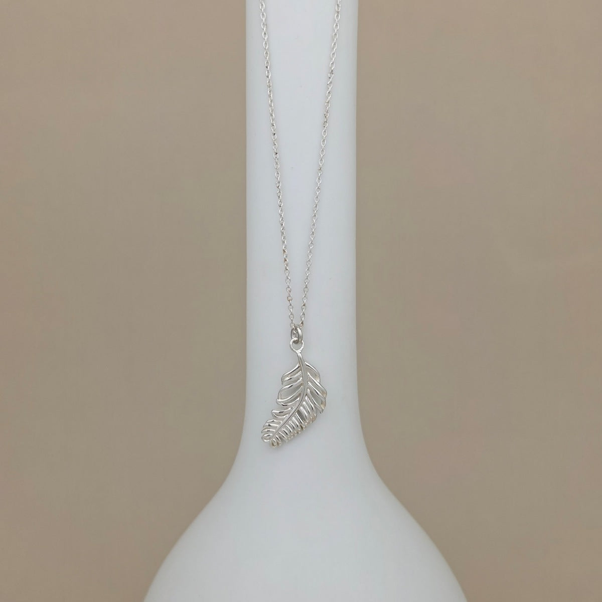 Personalised Sterling Silver Falling Feather Necklace