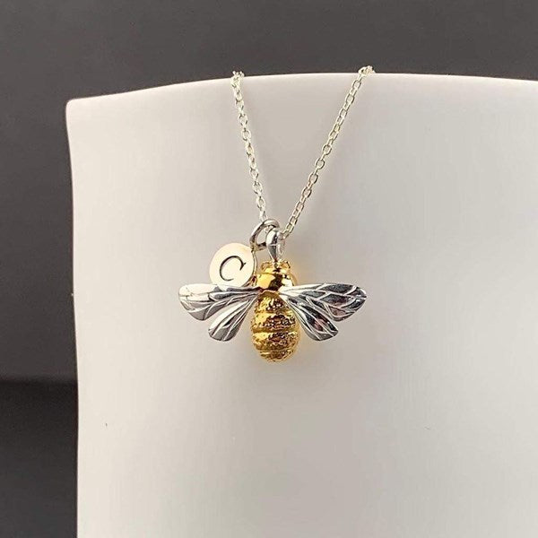 Personalised Sterling Silver Queen Bee Necklace