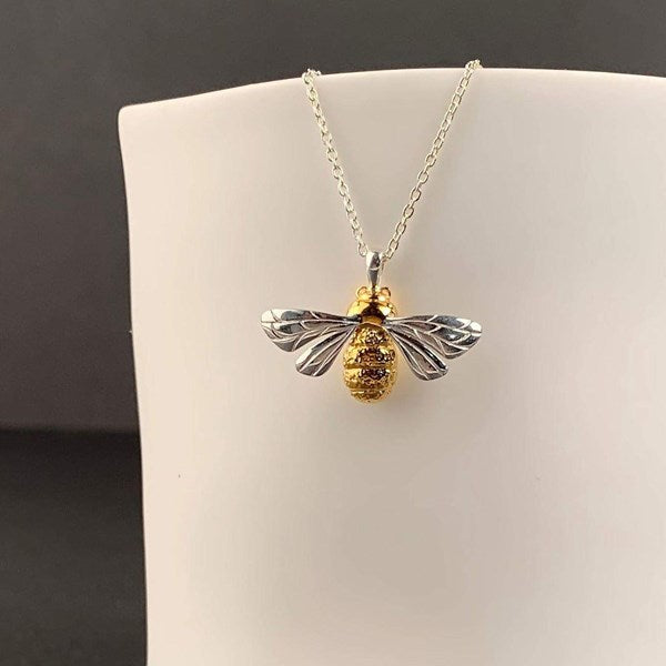 Personalised Sterling Silver Queen Bee Necklace