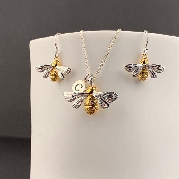 Personalised Sterling Silver Queen Bee Necklace