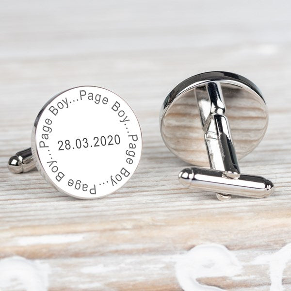 Personalised Wedding Cufflinks For The Page Boy