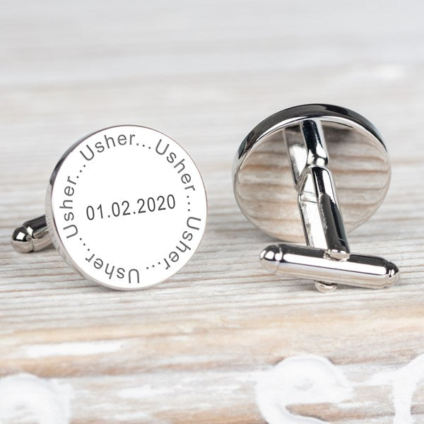 Personalised Wedding Cufflinks For The Usher