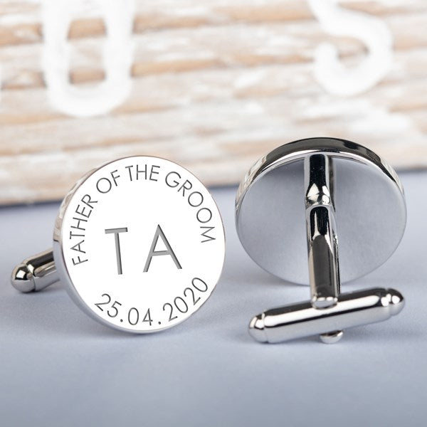 Personalised Wedding Initial Cufflinks