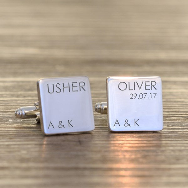 Personalised Wedding Role Silver Cufflinks