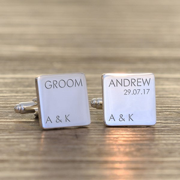 Personalised Wedding Role Silver Cufflinks