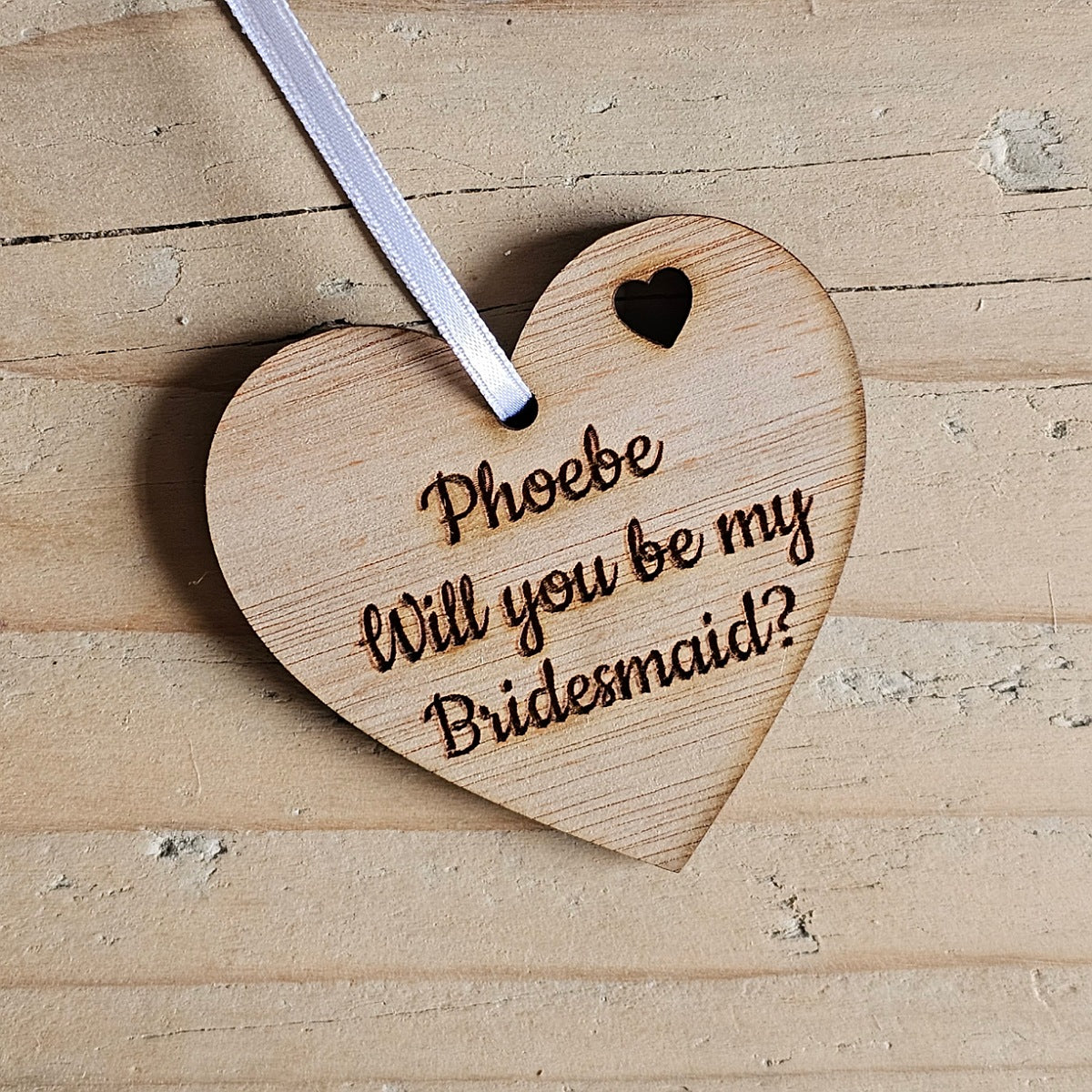 Personalised 'Be My Bridesmaid' Decoration and Card