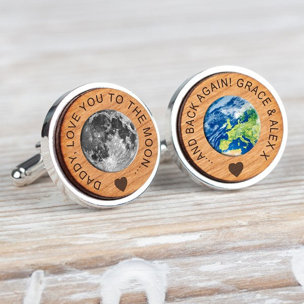 Personalised 'Daddy, Love You…' Cherry Wood Cufflinks