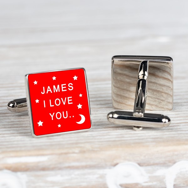 Personalised 'I Love You…' Silver Cufflinks