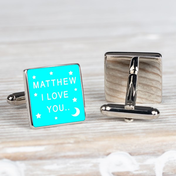 Personalised 'I Love You…' Silver Cufflinks