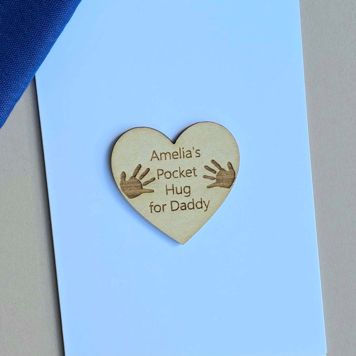 Personalised 'Pocket Hug For Daddy' Token and Card