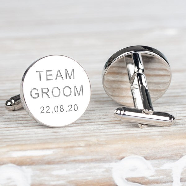Personalised 'Team Groom' Wedding Cufflinks