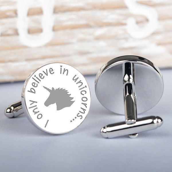 Personalised 'Unicorns And Daddy's' Silver Cufflinks
