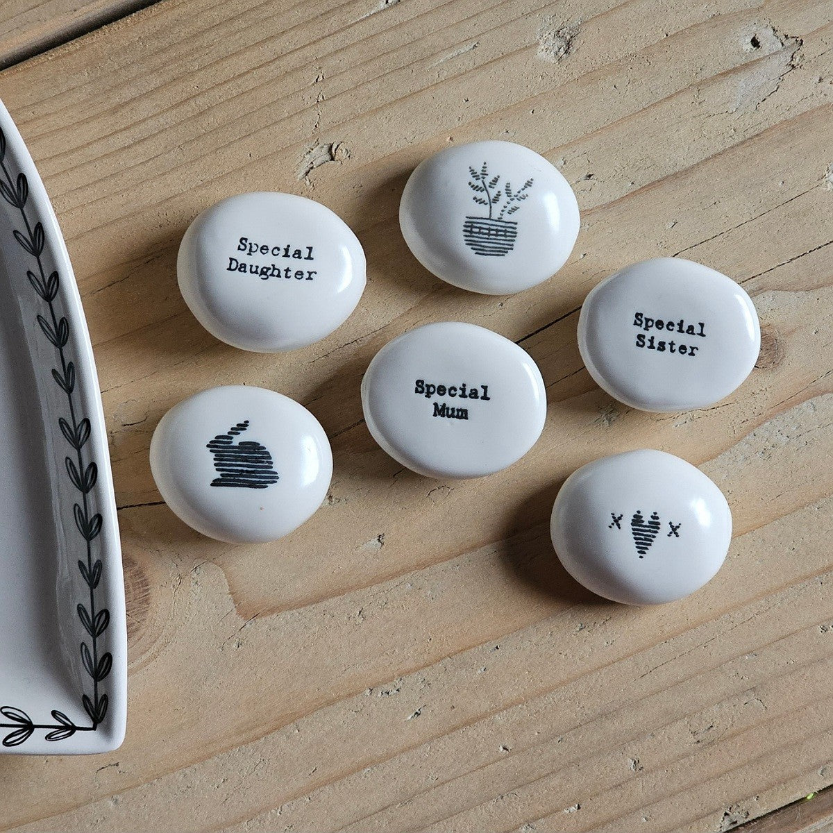 Porcelain Sentiment Pebble