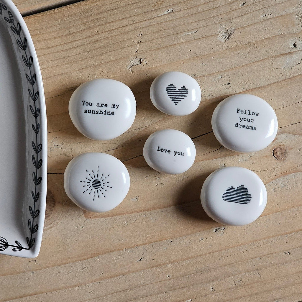 Porcelain Sentiment Pebble