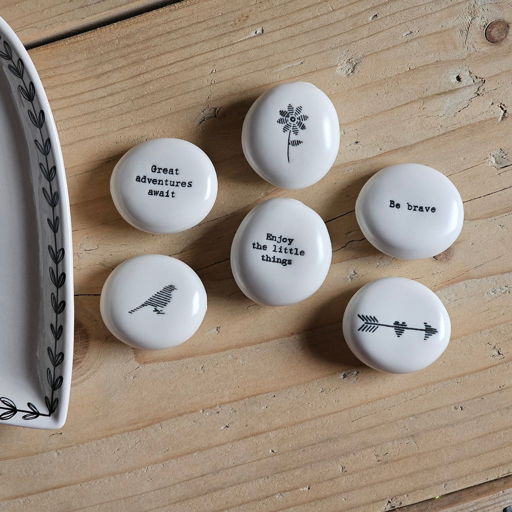 Porcelain Sentiment Pebble