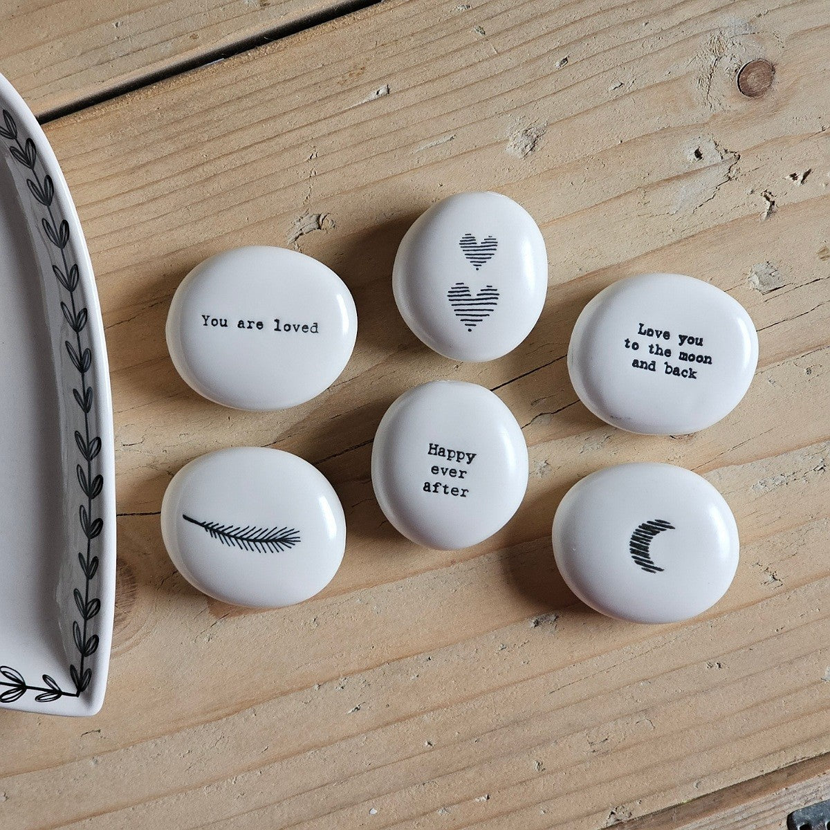 Porcelain Sentiment Pebble