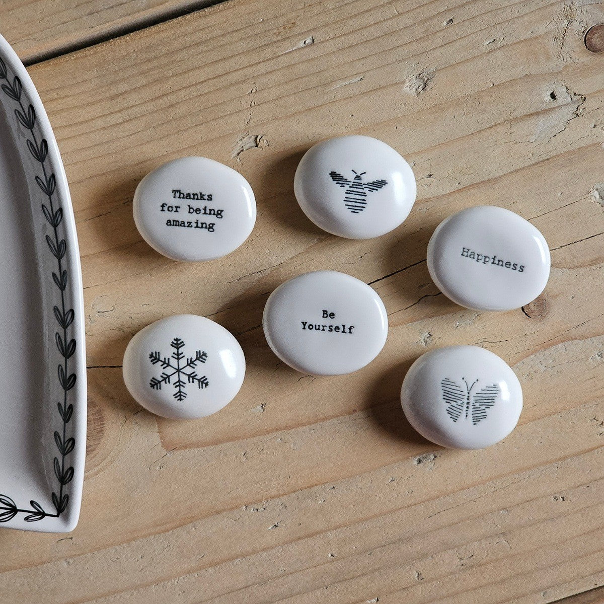 Porcelain Sentiment Pebble