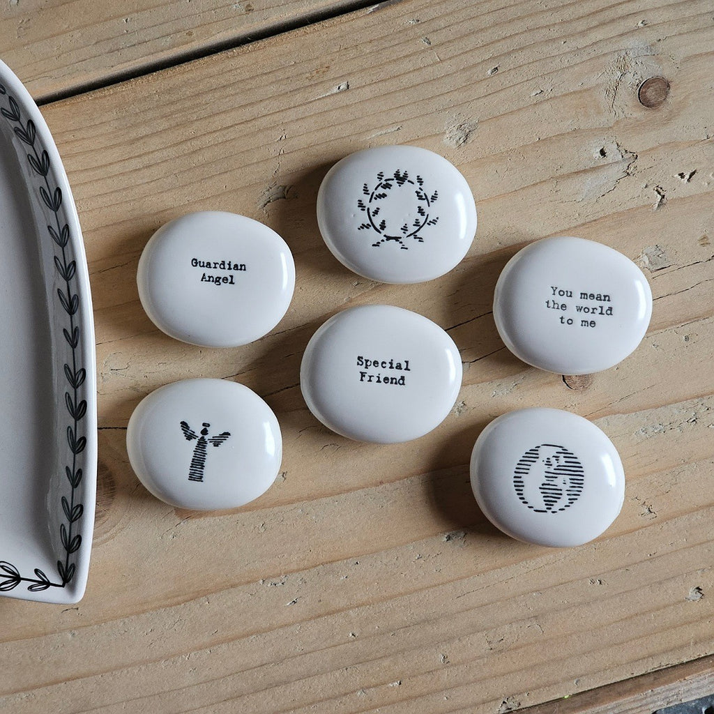 Porcelain Sentiment Pebble