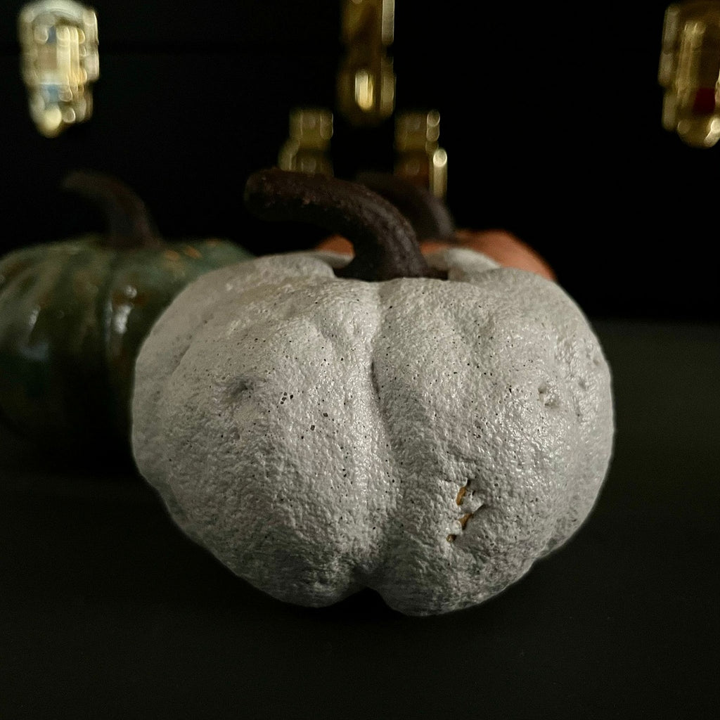 Reactive Glazed Ceramic Grey Pumpkin