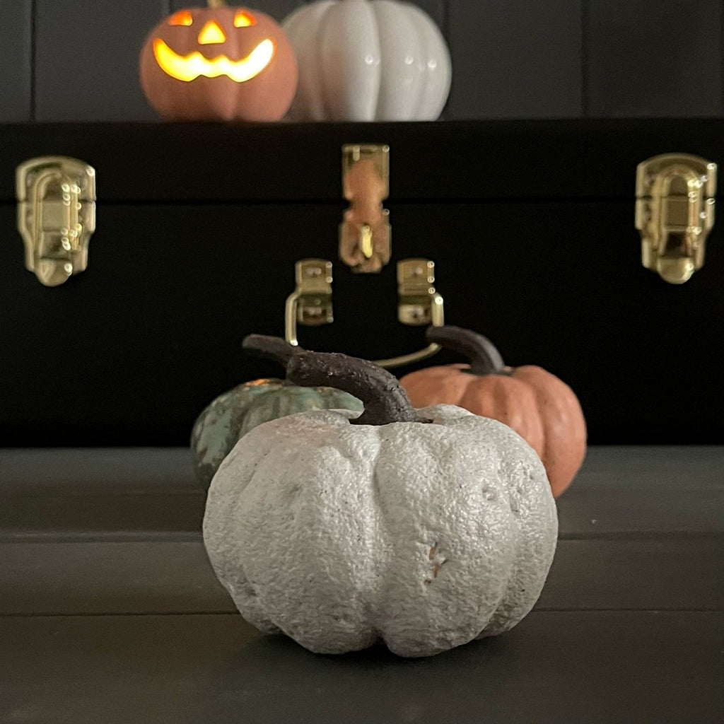 Reactive Glazed Ceramic Grey Pumpkin