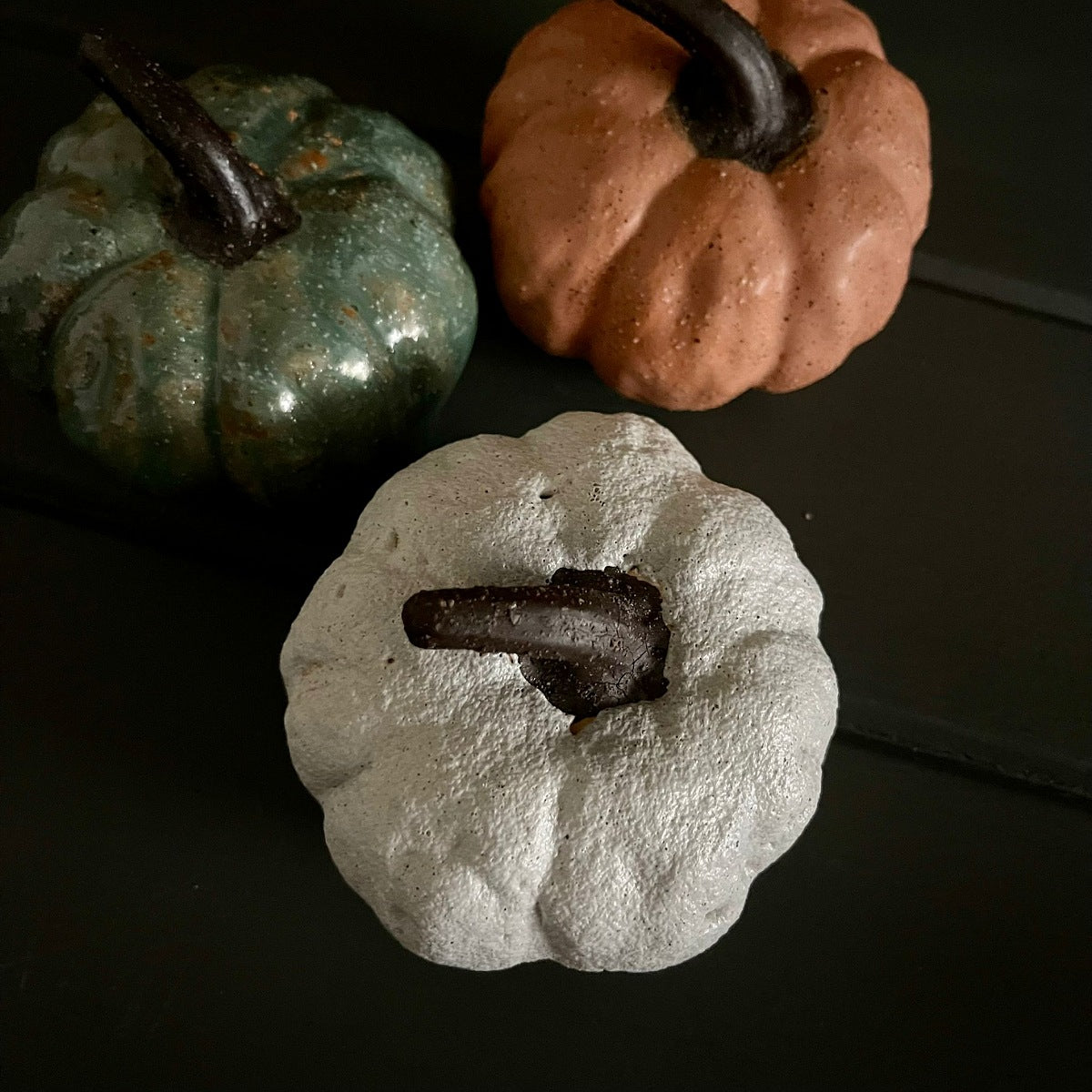 Reactive Glazed Ceramic Grey Pumpkin