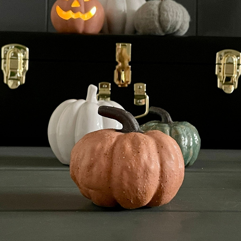 Reactive Glazed Ceramic Orange Pumpkin