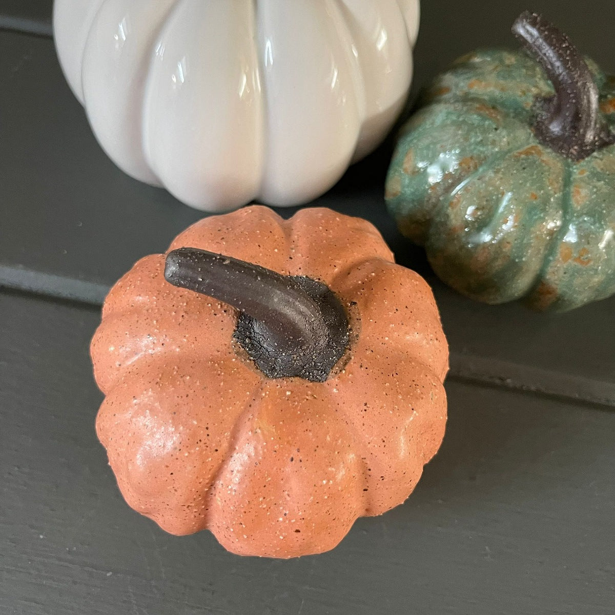 Reactive Glazed Ceramic Orange Pumpkin