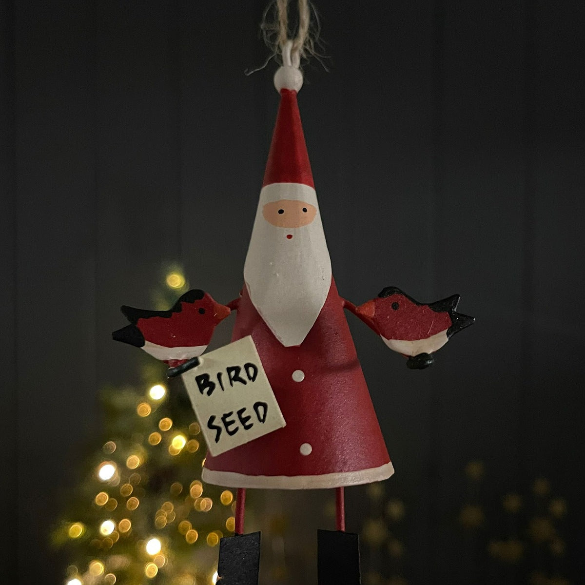 Santa Feeding The Birds Hanging Christmas Decoration