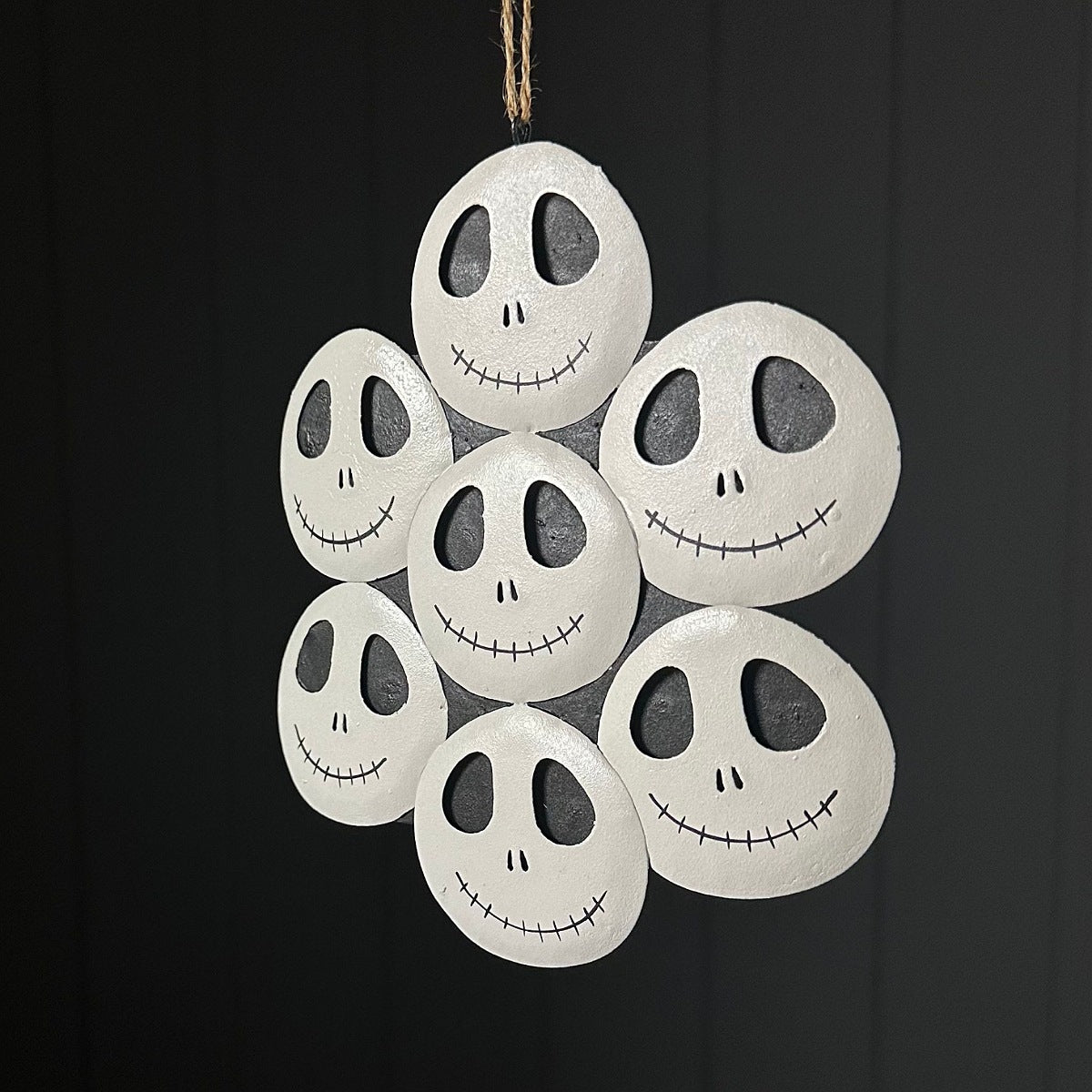 Seven Skeleton Faces Hanging Halloween Decoration