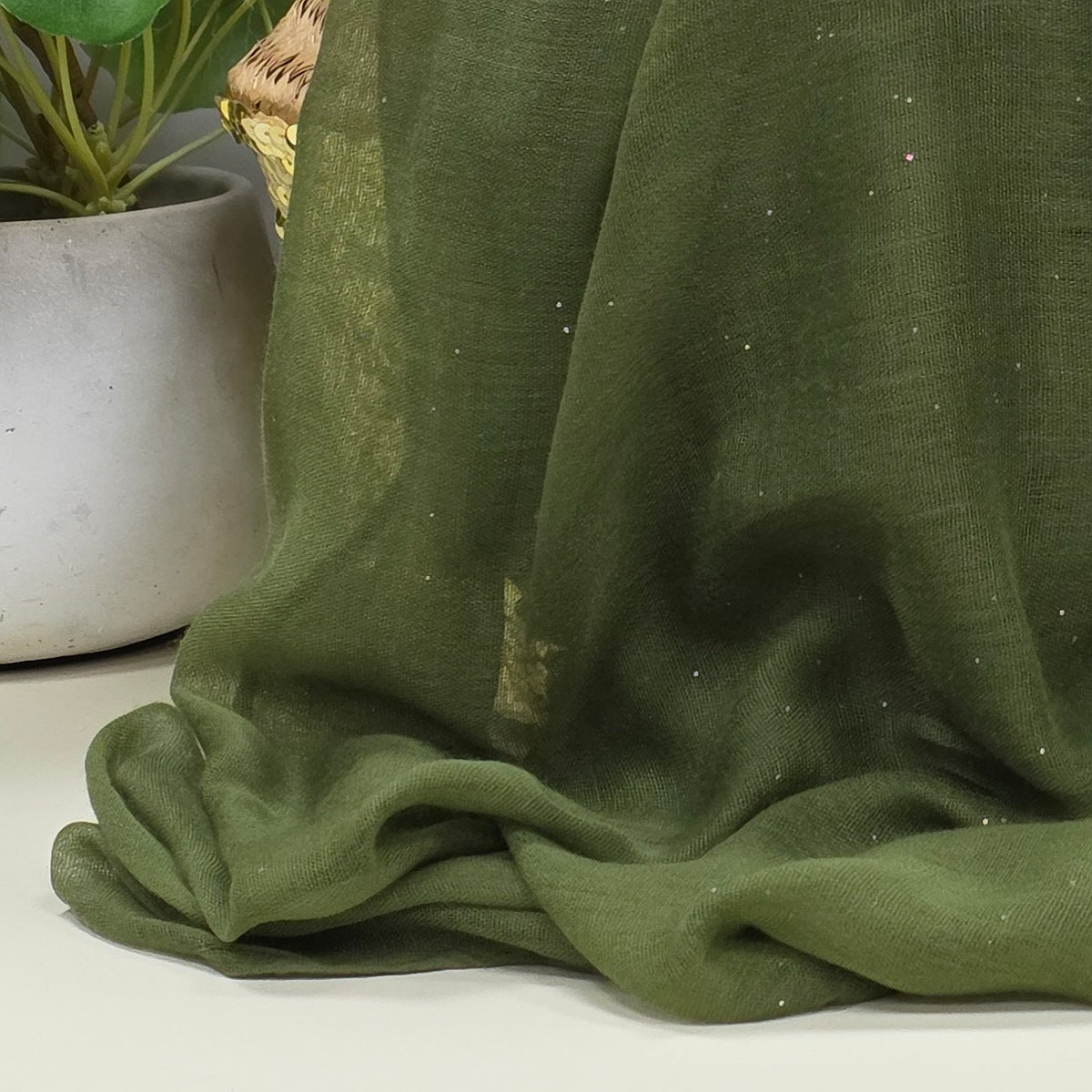 Sparkle Scarf in Khaki Green