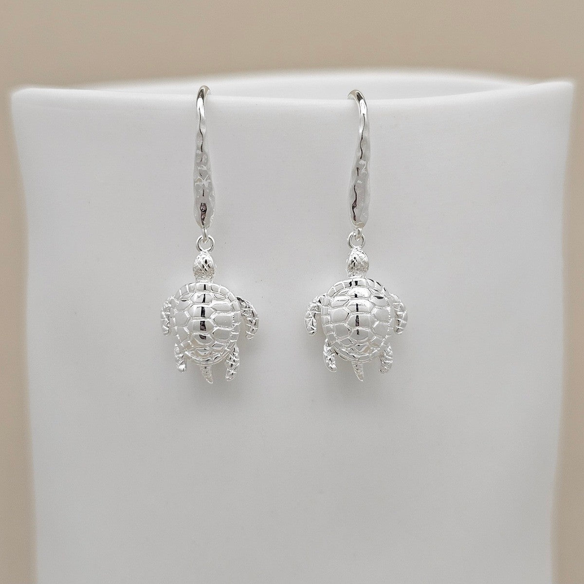 Sterling Silver Turtle Drop Earrings
