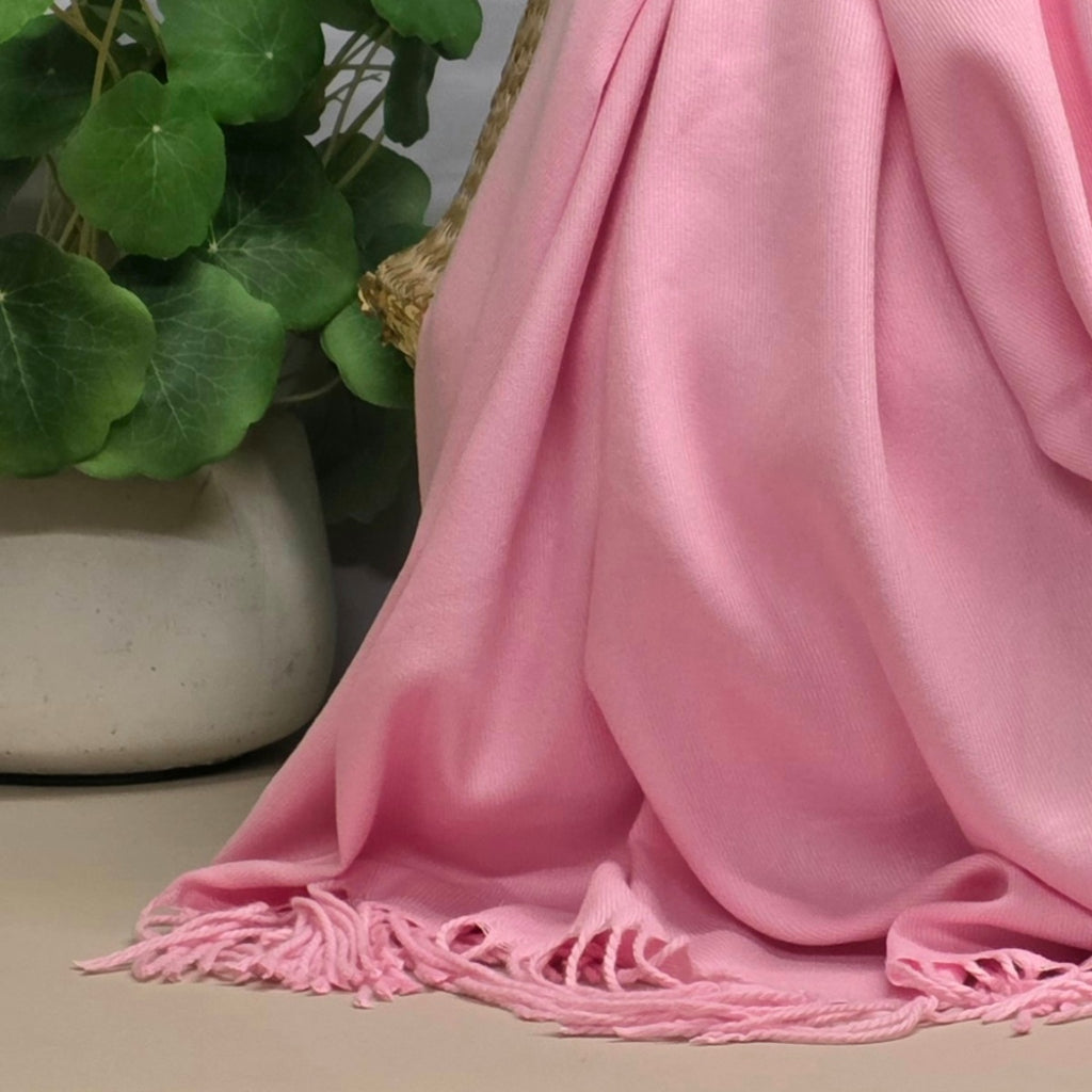 Super Soft Plain Pashmina Style Scarf in Baby Pink
