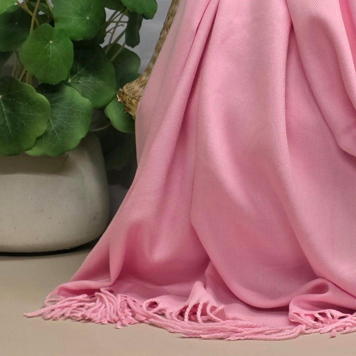 Super Soft Plain Pashmina Style Scarf in Baby Pink