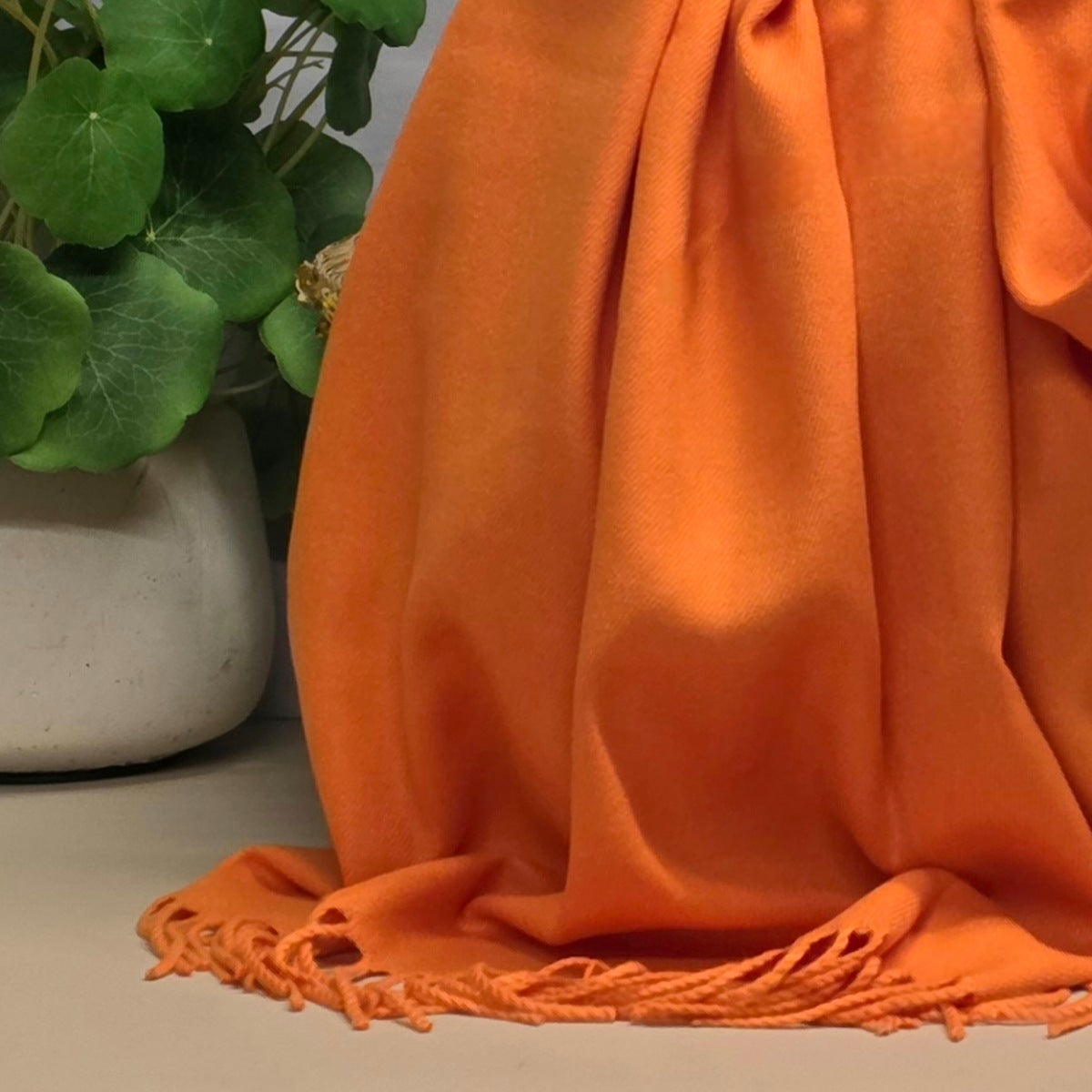 Super Soft Plain Pashmina Style Scarf in Bright Orange