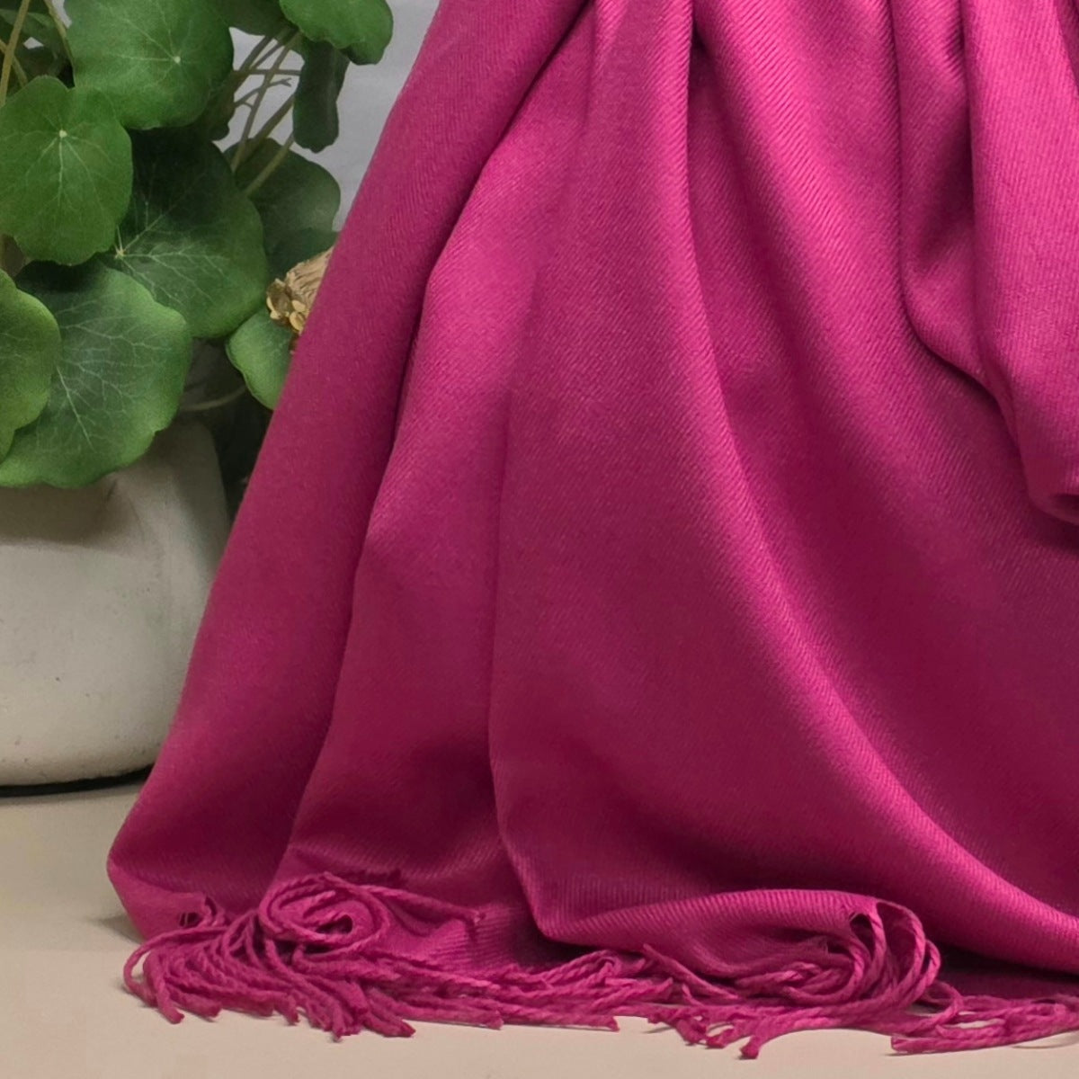 Super Soft Plain Pashmina Style Scarf in Fuchsia Pink