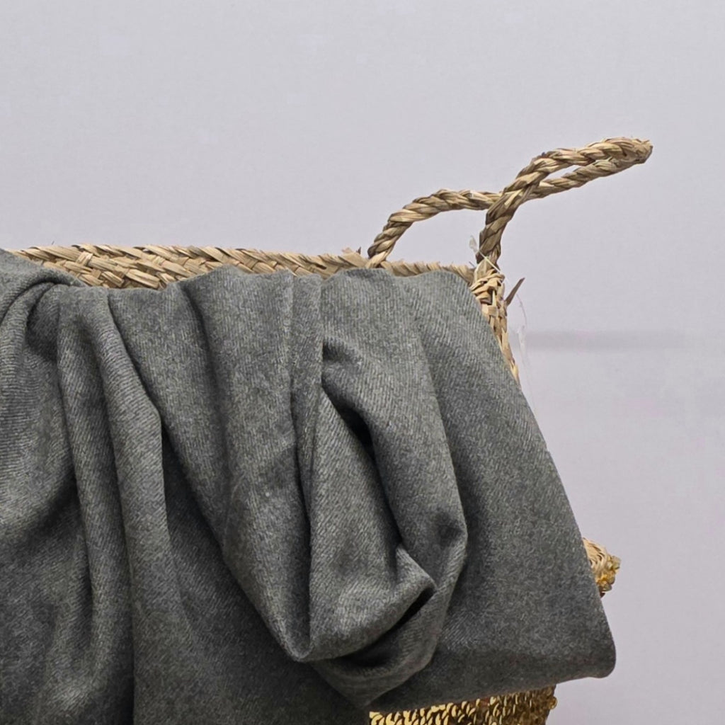 Super Soft Plain Pashmina Style Scarf in Granite Grey