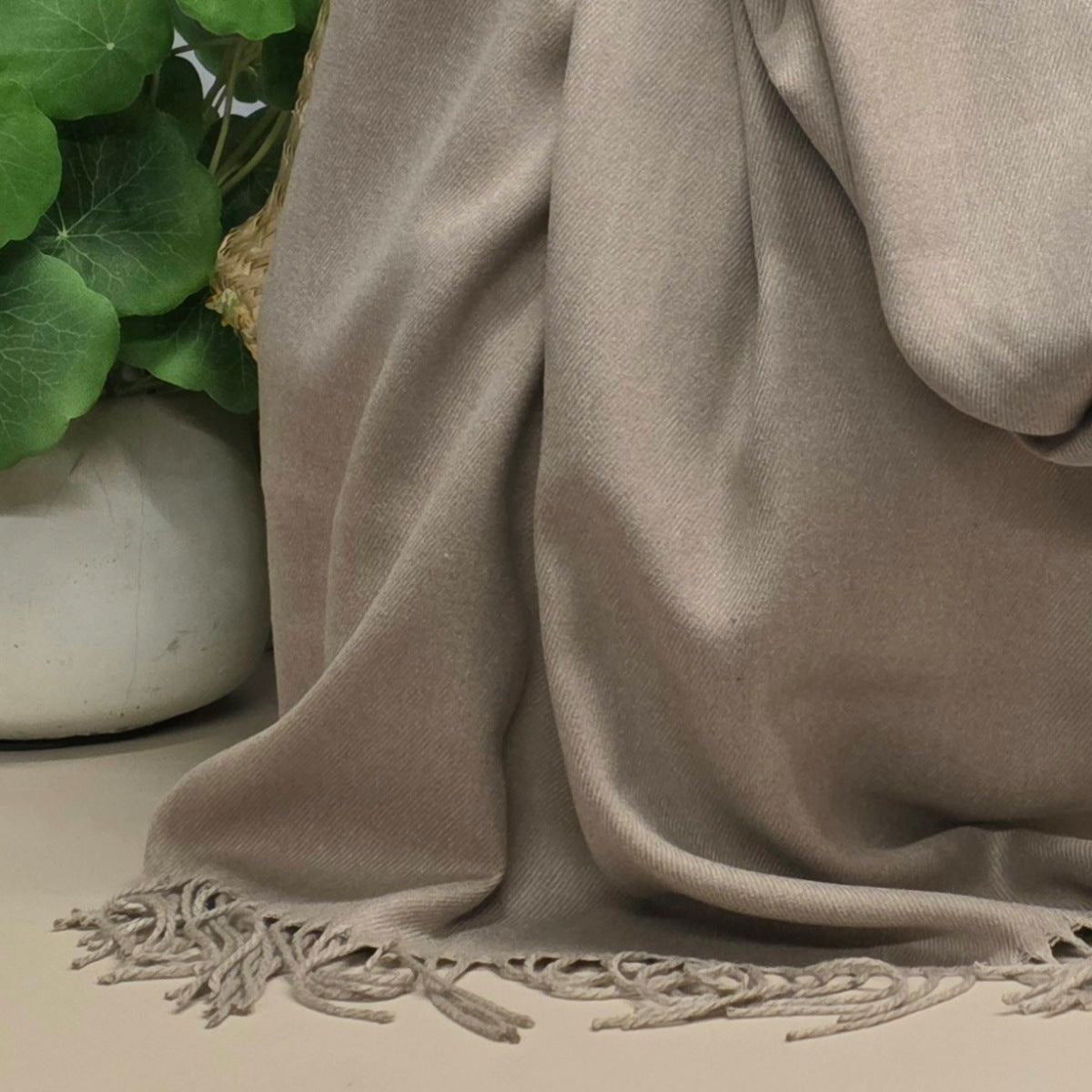 Super Soft Plain Pashmina Style Scarf in Latte Brown
