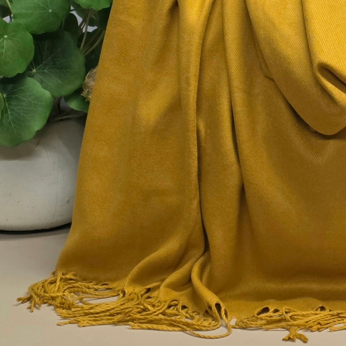 Super Soft Plain Pashmina Style Scarf in Mustard