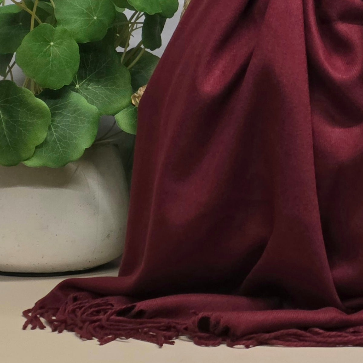 Super Soft Plain Pashmina Style Scarf in Plum