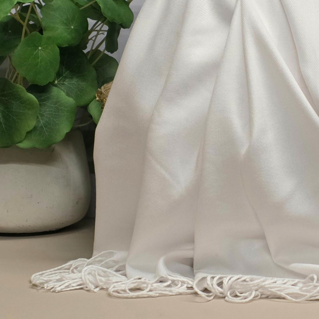 Super Soft Plain Pashmina Style Scarf in White