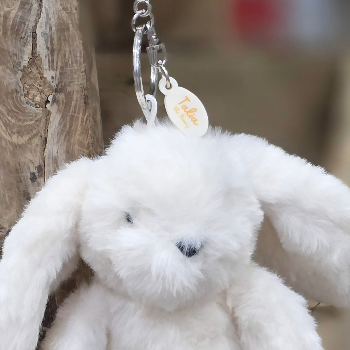 Talia The Plush Cream Bunny Keyring