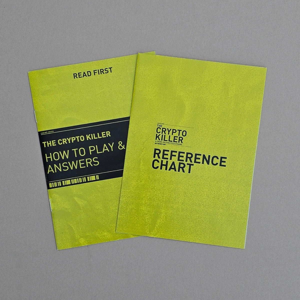 Two green books titled 'The Crypto Killer' on a grey background
