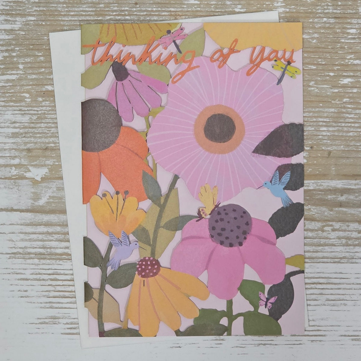 'Thinking Of You' Coneflowers Lasercut Card