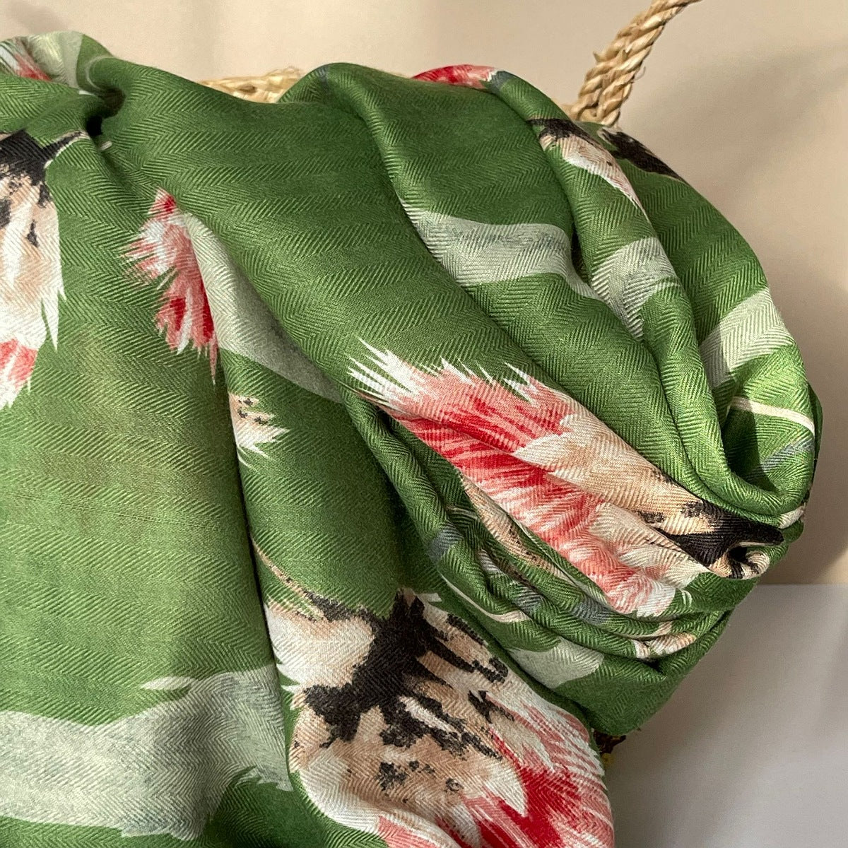 Thistle Print Scarf in Green